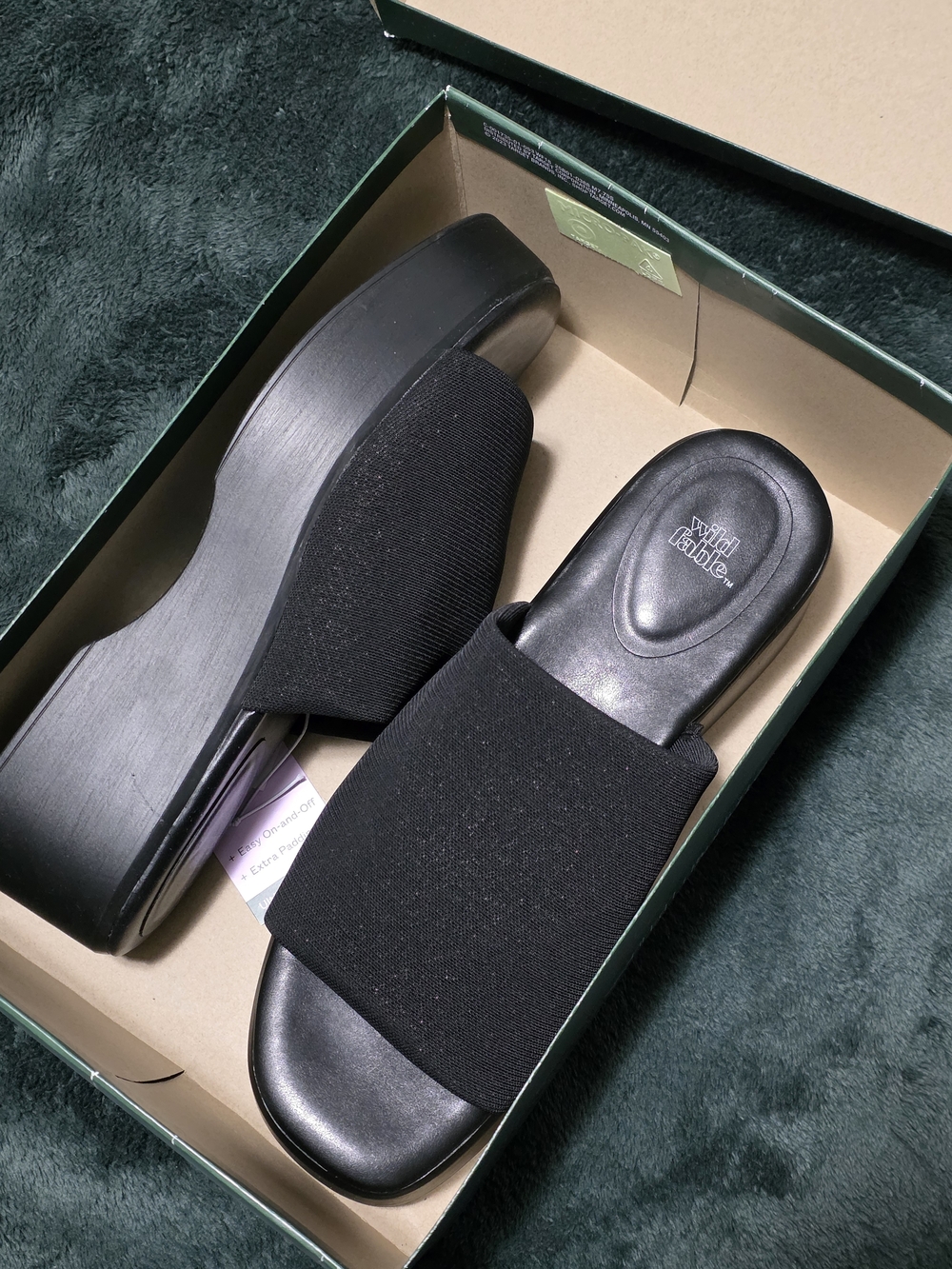 wild fable Black Platform Slip-On Sandals - Picture 6 of 8